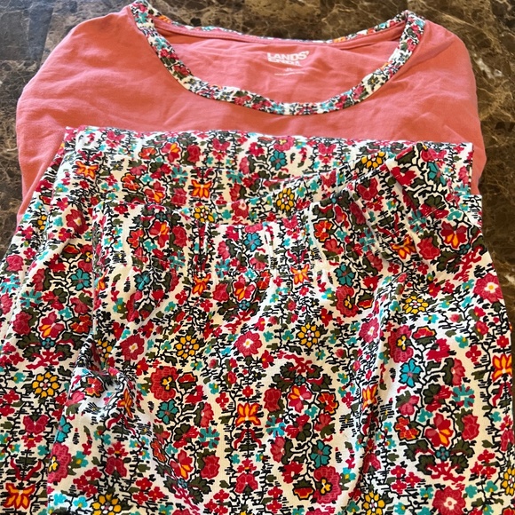 Lands End Pajamas Long Sleeve Paisley Jersey BRAND NEW Elastic Drawstring Pant - Picture 6 of 12